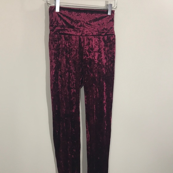 Crushed Velvet Velour Leggings High Waisted Suede - Picture 7 of 8